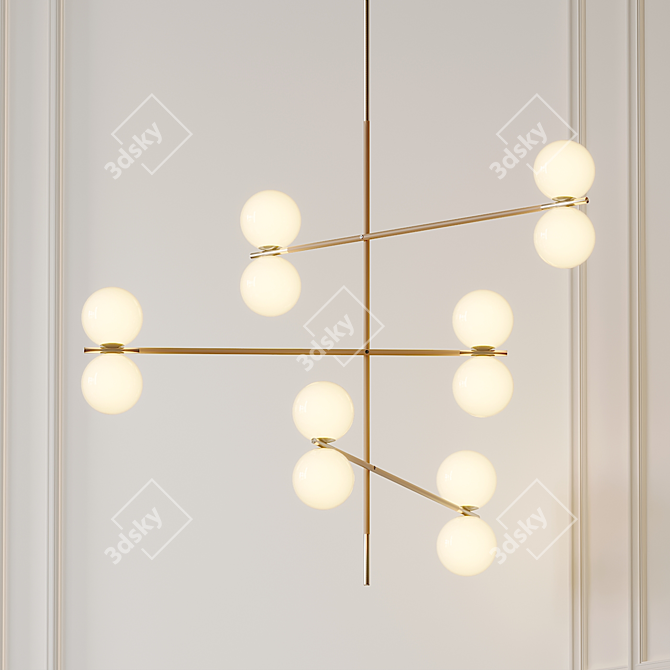 Elegant Blown Glass Pendant: GRACE N°2 3D model image 2