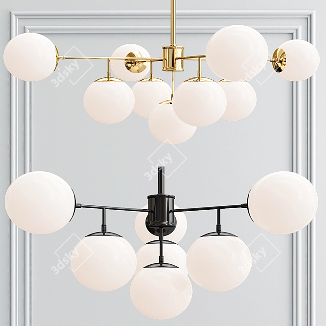 Elegant Starburst Chandelier Lights 3D model image 1