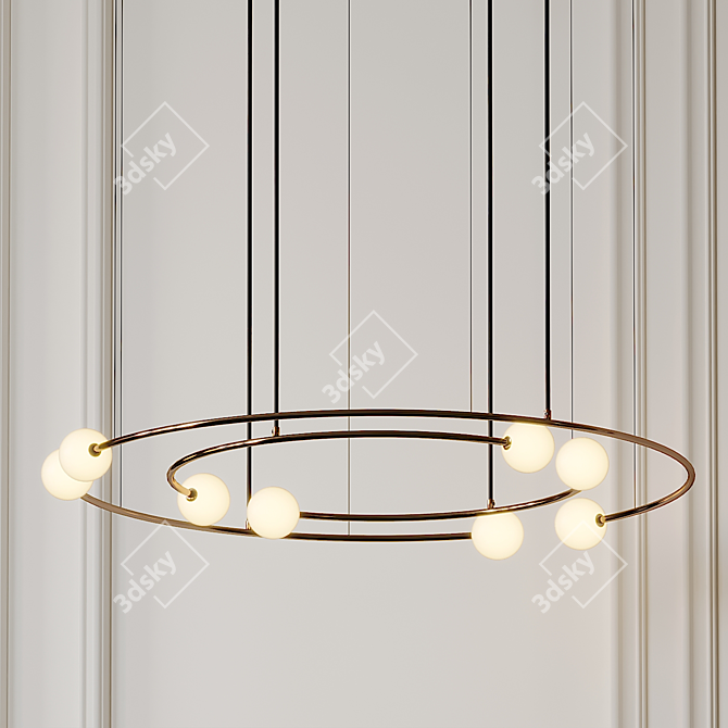 Modern Concent Pendant Lamp 3D model image 2