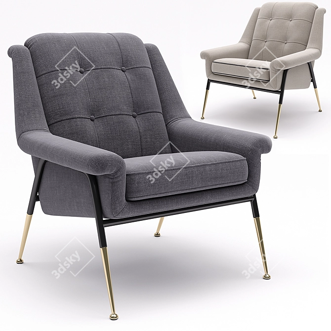 Tosconova Witton Armchair: Unparalleled Comfort and Style 3D model image 1