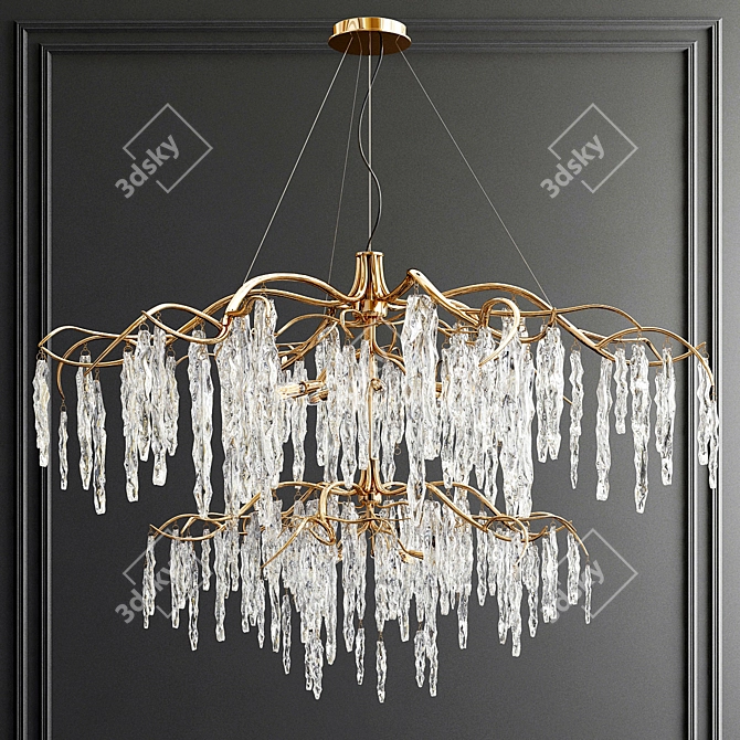 Elegant Double-Tear Chandeliers - Exclusive Collection 3D model image 4