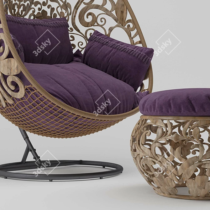 Cozy Oval Swing Chair 3D model image 8