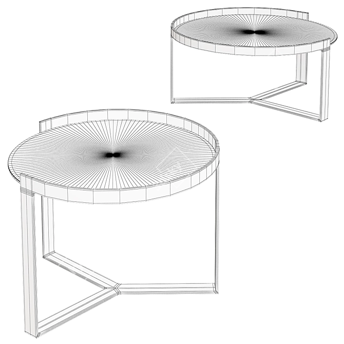 Aula Nesting Coffee Tables 3D model image 2