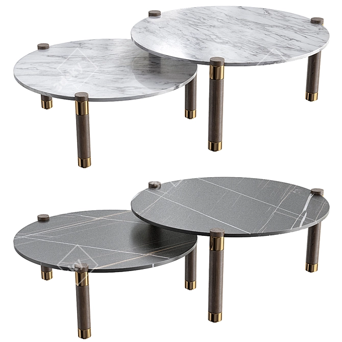 Elegant Marble Tables for Drinks 3D model image 1