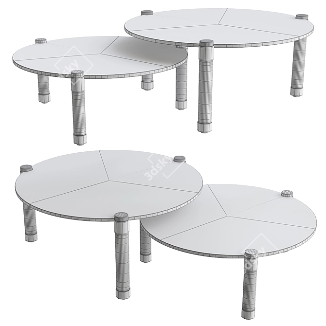 Elegant Marble Tables for Drinks 3D model image 2