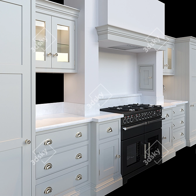 Open Gray Kitchen: Modern & Spacious 3D model image 4