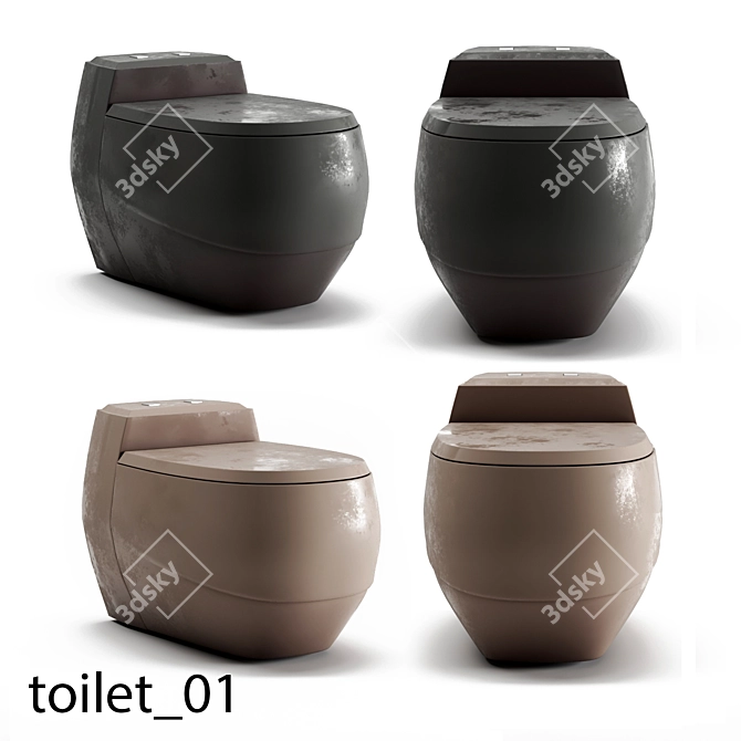 3DMax Toilet Model - Corona & Vray Ready 3D model image 1