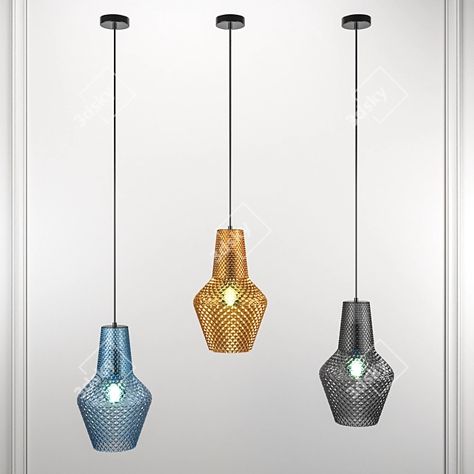 Maytoni Tommy Collection: Stylish Metal and Glass Pendant Light 3D model image 2