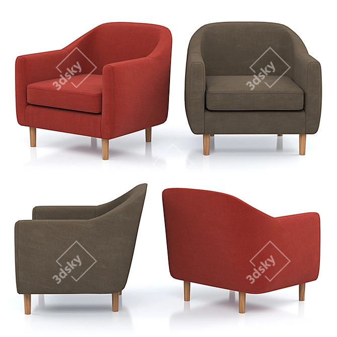 Tubby Armchair: Modern & Comfortable 3D model image 1