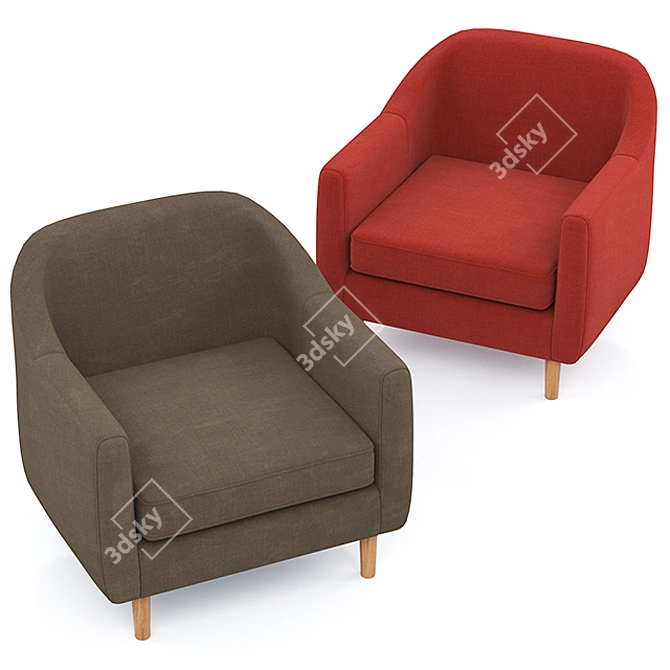 Tubby Armchair: Modern & Comfortable 3D model image 2