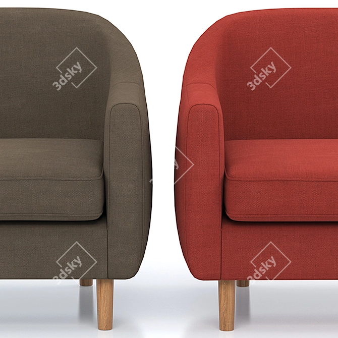 Tubby Armchair: Modern & Comfortable 3D model image 3