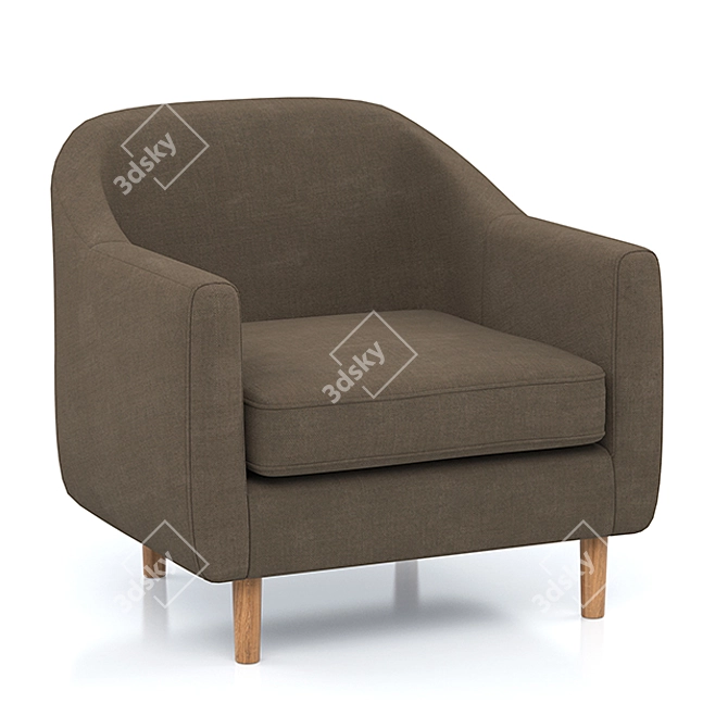 Tubby Armchair: Modern & Comfortable 3D model image 4