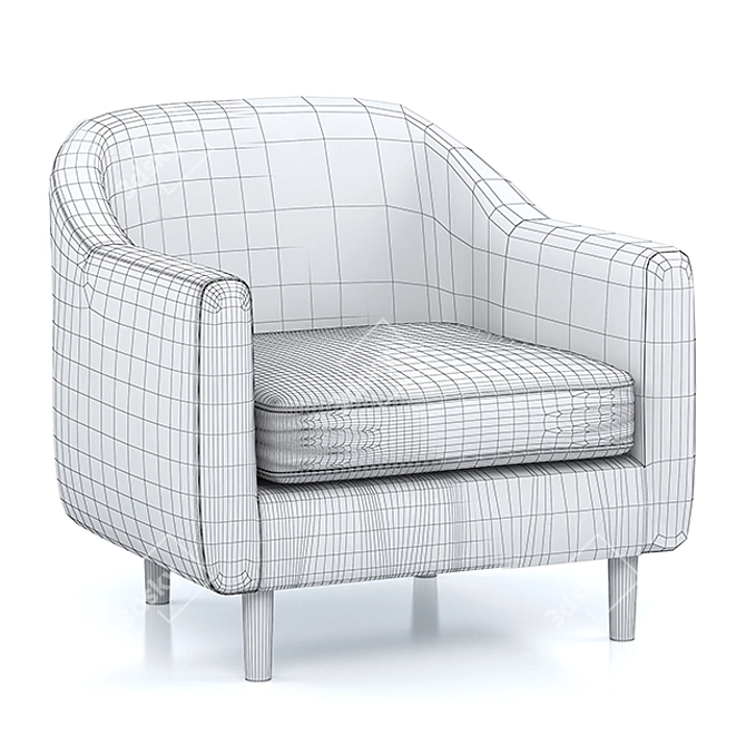 Tubby Armchair: Modern & Comfortable 3D model image 5