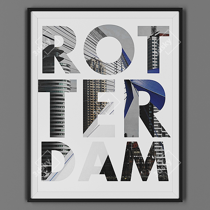 Black Framed Picture 3D model image 1