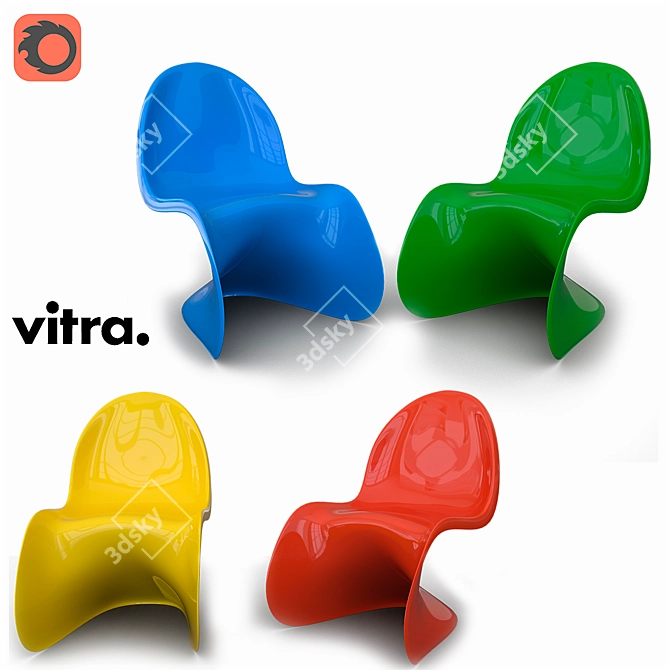 Bold and Colorful: Vitra Pantone Chair 3D model image 3