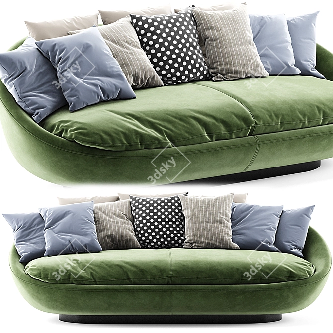 Luxury Italian Lacoon Sofa 3D model image 1