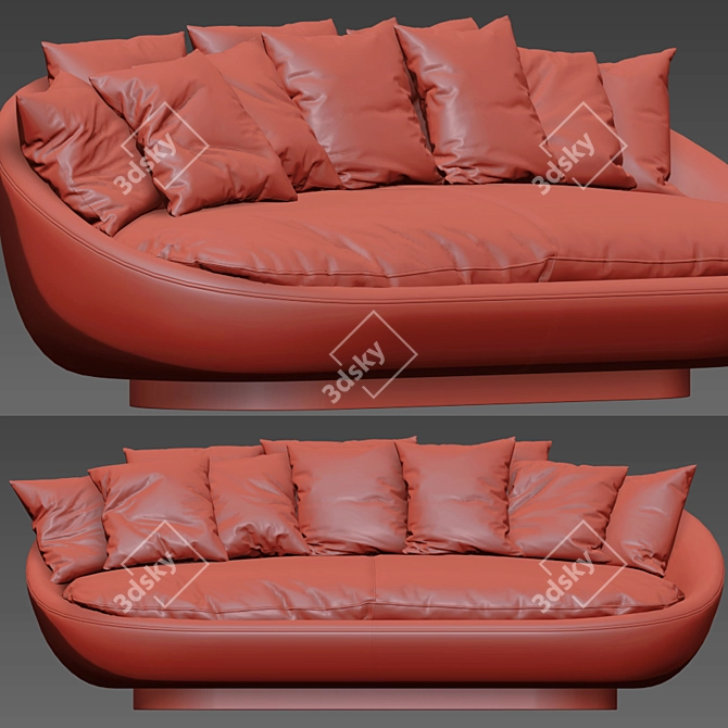 Luxury Italian Lacoon Sofa 3D model image 4