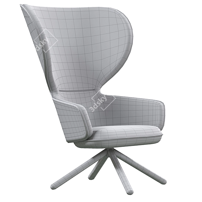 Elegant Hygge Lounge Chair 3D model image 4