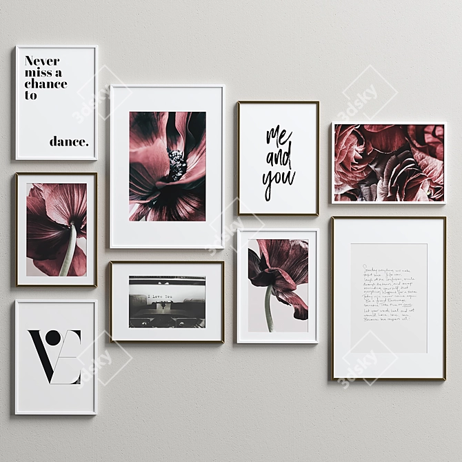 Elegant Interior Frames Set 3D model image 1