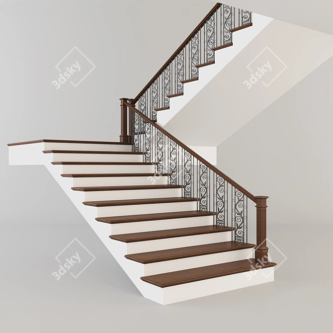Classic Staircase: Elegant and Timeless 3D model image 1