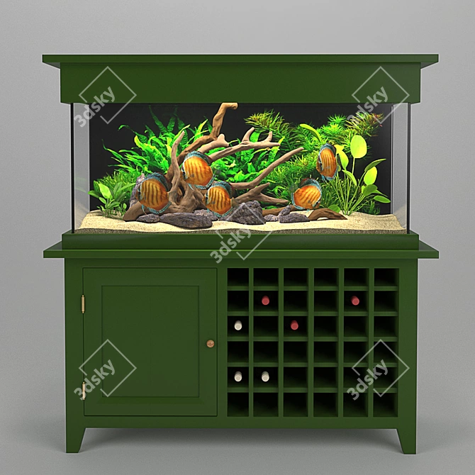 Title: Rustic Aquarium Bar 3D model image 1