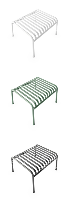 Palissade Lounge Chair Low with Ottoman 3D model image 3