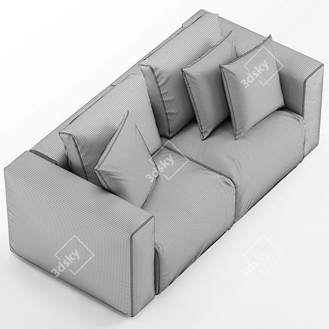 Zanotta Gamma 2-Seater Sofa: Sleek and Comfortable 3D model image 4