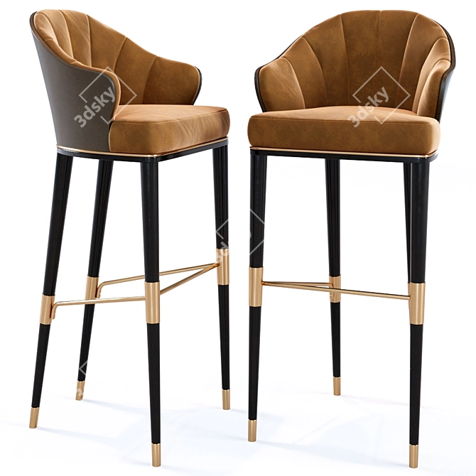 Sleek Ellis Bar Stool | Private Label 3D model image 1