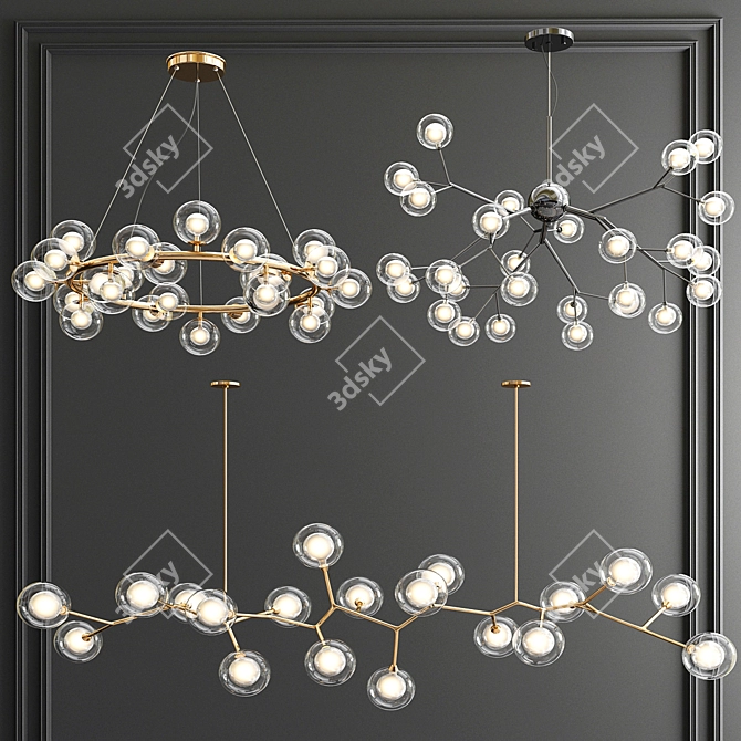 Ethereal Bubble Branch Chandelier 3D model image 1