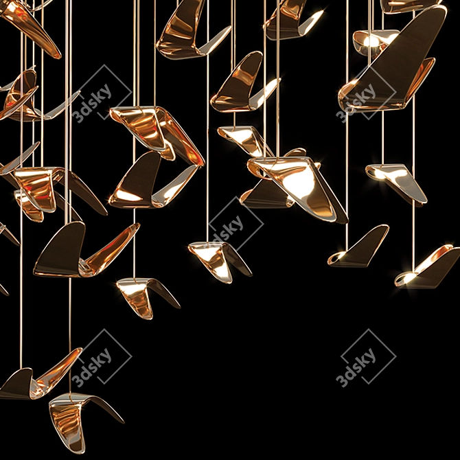 Graceful Butterfly Chandelier 3D model image 5