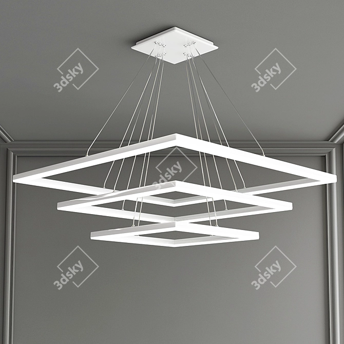 MADEM Modern Square Chandelier 3D model image 1