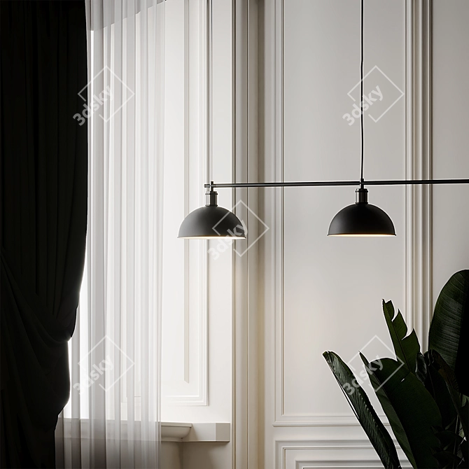 Hubert Frame Pendant Lamp: Søren Rose 3D model image 3