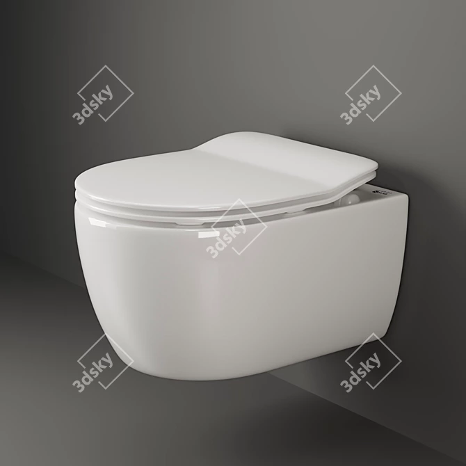 Sleek Wall-Hung Toilet by Ceramica Nova 3D model image 1