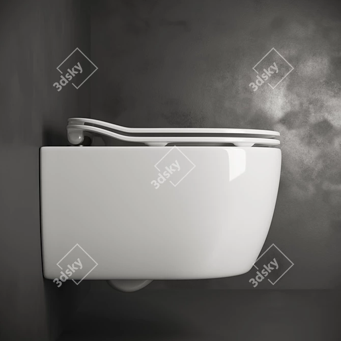 Sleek Wall-Hung Toilet by Ceramica Nova 3D model image 3