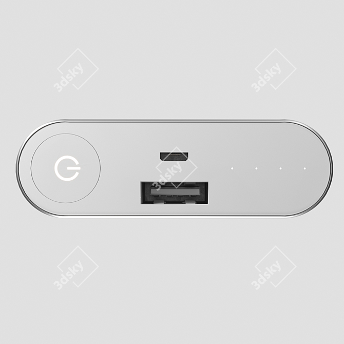 Xiaomi Mi Power Bank: 10000mAh Silver 3D model image 3