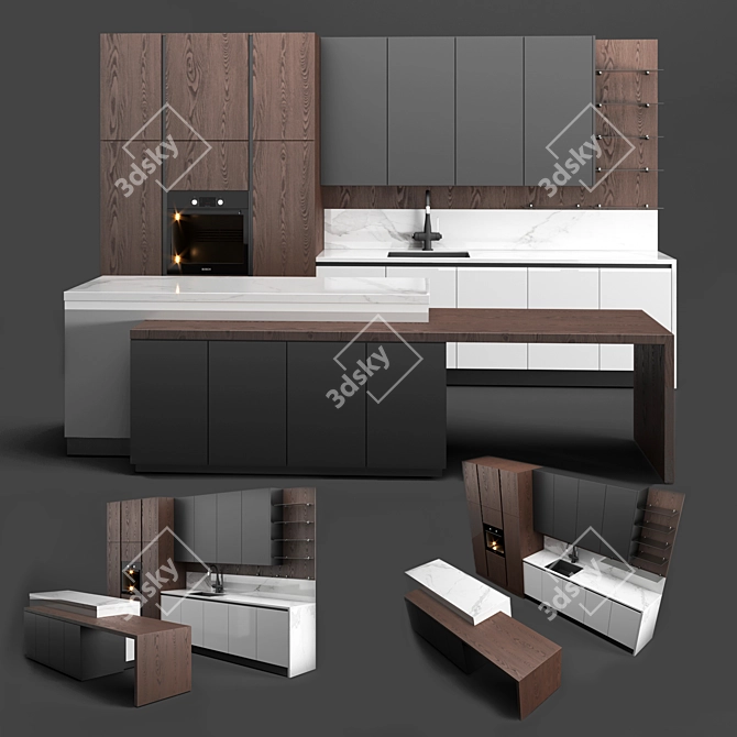 Modern Cabinet 02PZ | 3D Max | OBJ | Vray | Corona | Texture 3D model image 1