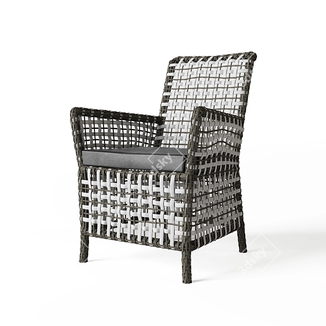 Elegant Ajour Rattan Chair 3D model image 1