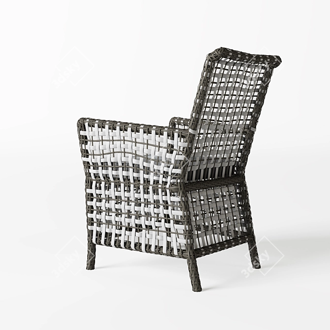 Elegant Ajour Rattan Chair 3D model image 3