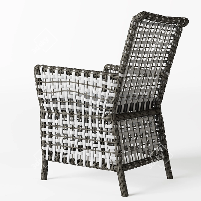 Elegant Ajour Rattan Chair 3D model image 7