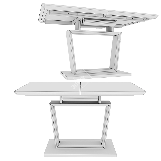 Sophisticated Solomon: Expandable Dining Table 3D model image 3