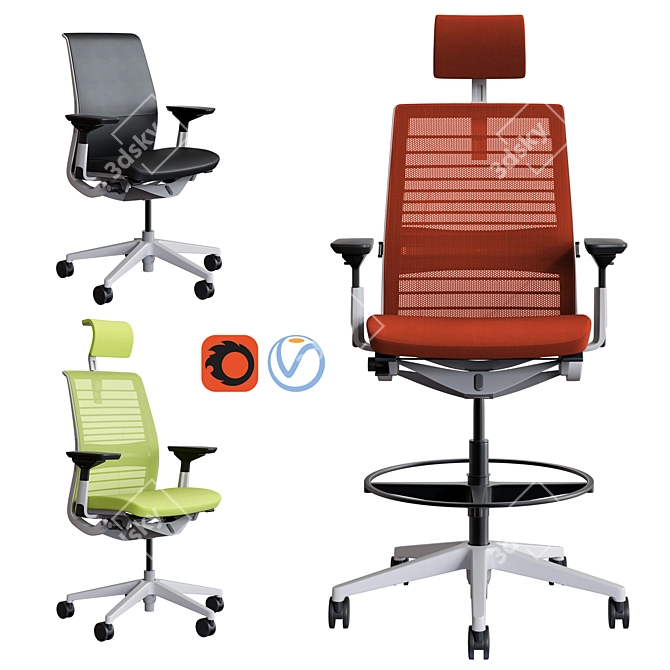 Steelcase Think Office Chair 3D model image 1