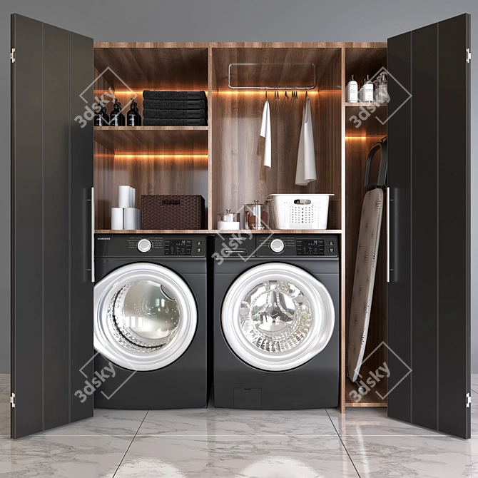 Samsung Laundry Set: Front-Load Washer and Dryer 3D model image 1
