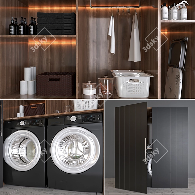 Samsung Laundry Set: Front-Load Washer and Dryer 3D model image 2