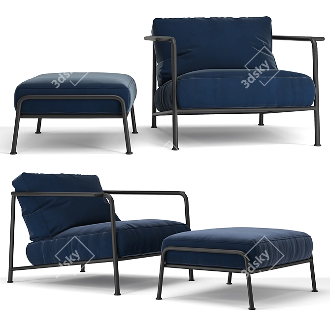 Elegant Aero Armchair by Wendelbo 3D model image 3