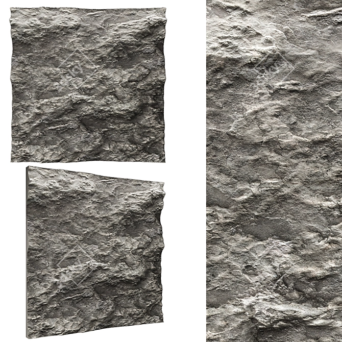 Sleek Stone Wall Panel 3D model image 1