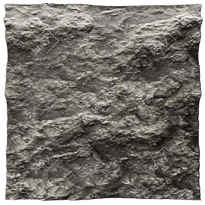 Sleek Stone Wall Panel 3D model image 2