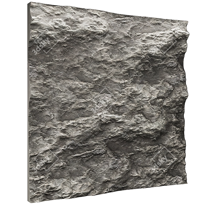 Sleek Stone Wall Panel 3D model image 3