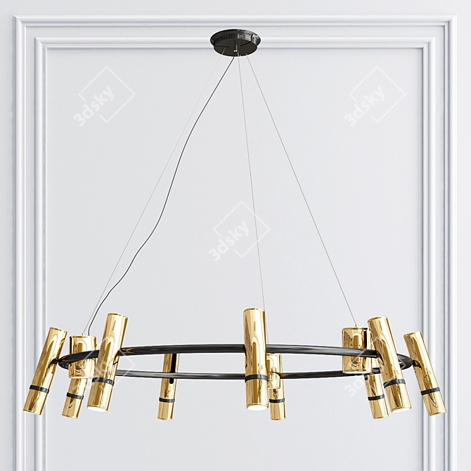 Modern Brass LED Pendant Light 3D model image 2