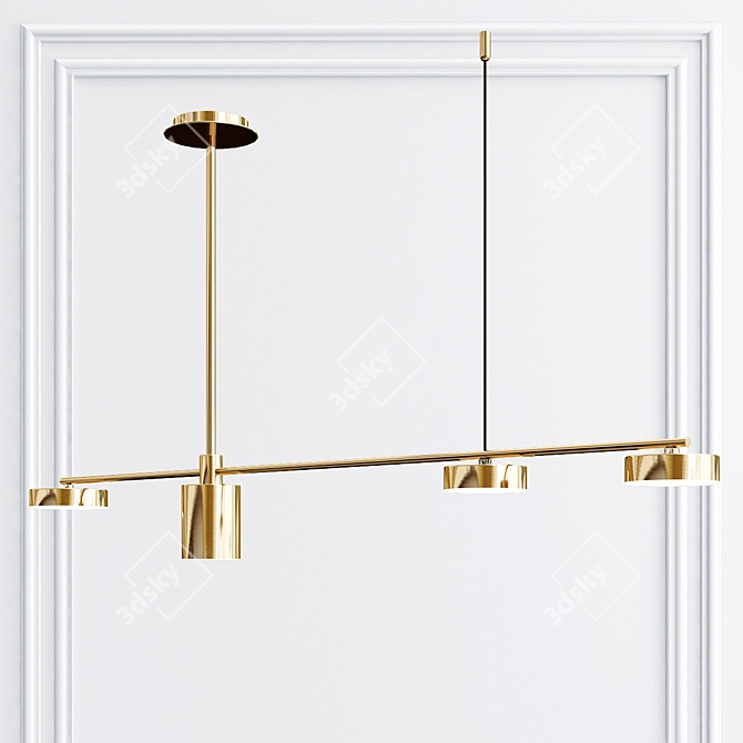 Elegant Gold Shannon Chandelier 3D model image 4