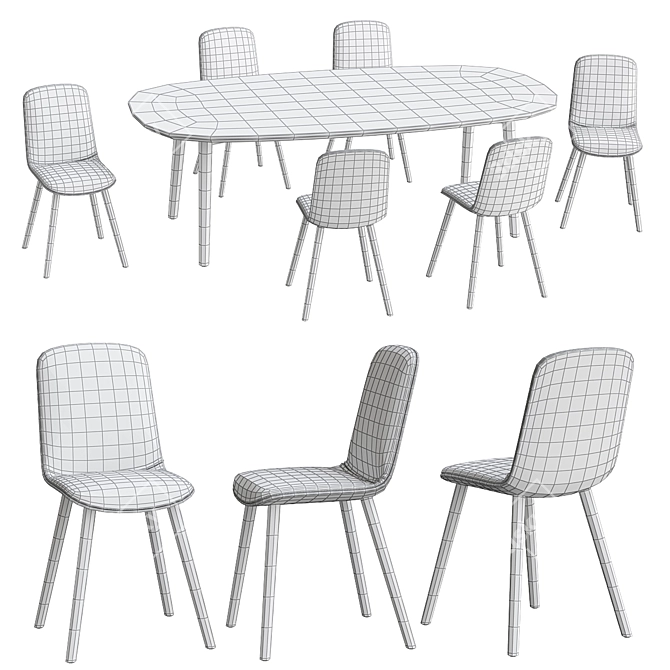 Modern Elegance: MAD Dining Table 3D model image 2